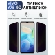 Защитная гидрогелевая пленка для смартфона Vivo Y75 4g. Полиуретановая плёнка антишпион на мобильный телефон Виво У75 4г, для защиты экрана.