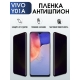 Защитная гидрогелевая пленка для смартфона Vivo Y01a. Полиуретановая плёнка антишпион на мобильный телефон Виво У01а, для защиты экрана.