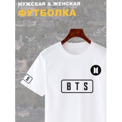 Футболка BTS logo к-поп группа БТС логотип с принтом