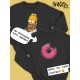 Парные свитшоты пончик Симпсоны Simpsons черная женская с принтом Симсоны donut донатс для влюбленных пар парня и девушки, двоих подруг и друзей, мемная, парная одежда андеграунд y2k оверсайз