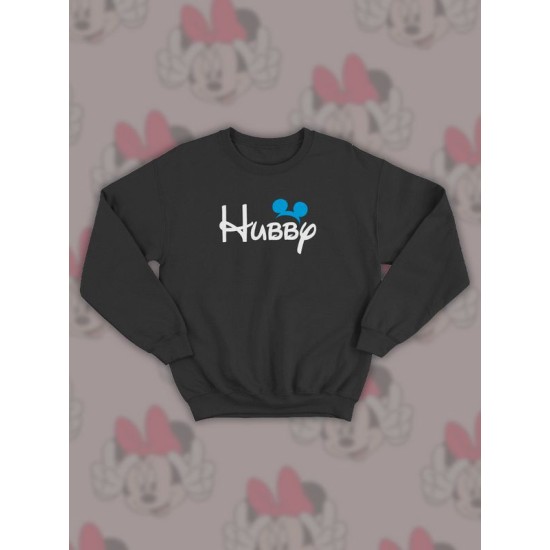 Парные свитшоты Hubby муж Дисней черная мужская с принтом Disney Микки Маус