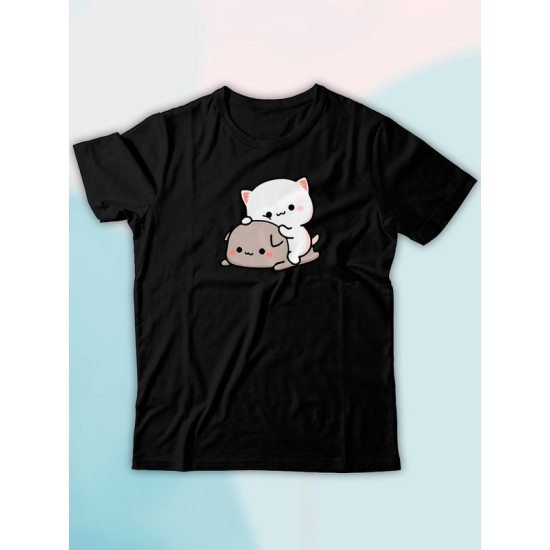 Парные футболки Mochi cats чиби с принтом