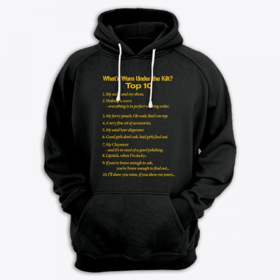 Прикольная мужская толстовка с капюшоном с надписью Whats Worn under the Kilt