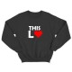 Парные свитшоты для двоих мужа и жены, влюбленных с принтом This is Love / Толстовка без капюшона для пары