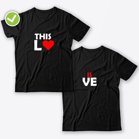 Парные футболки с принтом This is Love