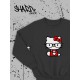 Свитшот Hello Kitty черный мужской Аниме Куроми оверсайз дрейн толстовка без капюшона с принтом Хелло Китти геншин импакт однотонная с надписью Хело Кити с рисунком с котом bts токийские мстители