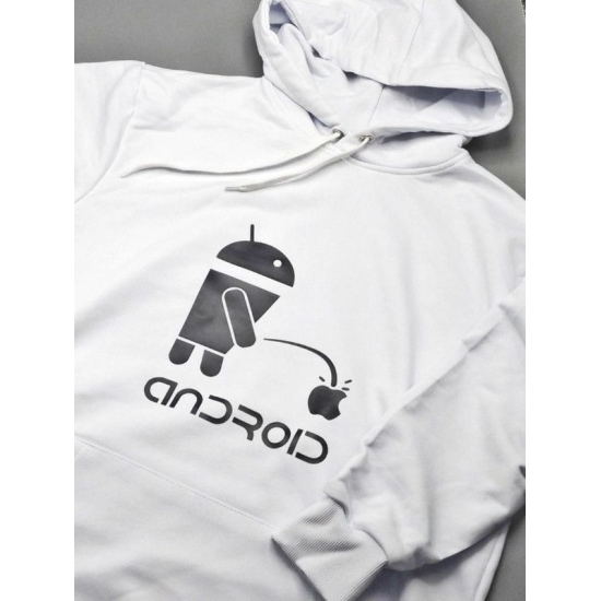 Прикольная мужская толстовка с капюшоном с надписью ANDROID.
