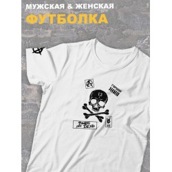 Футболка белая Король и Шут панк рок с черепом киш rock оверсайз punks not dead с принтом