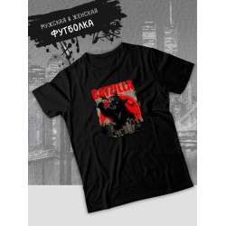 Футболка Catzilla котзилла черный кот мем с принтом