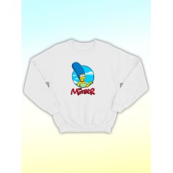 Парные свитшоты Мардж Симпсон Симсон mother белый женский с принтом Симпсоны Marge Simpson Simpsons Симсоны мама для влюбленных пар парня и девушки, двоих подруг, мемная парная одежда y2k оверсайз