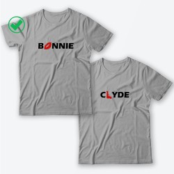 Парная футболка для двоих влюбленных с принтом Bonnie&Clyde