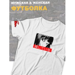 Футболка оверсайз с принтом и надписью аниме Тян манга.