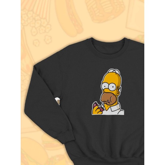 Парные свитшоты Гомер Симпсон черная мужская с принтом Homer Simpson Симпсоны Симсоны Simpsons для влюбленных пар парня и девушки, двоих подруг, мемная, андеграунд парная одежда y2k оверсайз