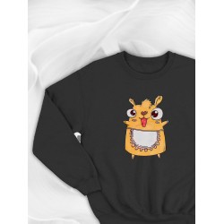 Парные свитшоты Хомячки милые хомяки девочка черный женский с принтом kawaii kawai прикол для влюбленных пар парня и девушки, двоих подруг, мемная прикольная парная одежда андеграунд y2k оверсайз