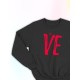 Парные свитшоты Love надпись любовь Ve y2k черный женский с принтом aesthetic для влюбленных пар парня и девушки, двоих подруг, мемная, прикольная парная одежда оверсайз андеграунд street style