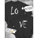 Парные свитшоты Love любовь надпись Lo y2k черный мужской с принтом aesthetic art минимализм для влюбленных пар парня и девушки, двоих подруг, милая прикольная парная одежда андеграунд оверсайз