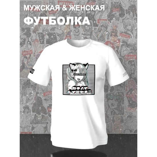 Футболка Anime waifu material ahegao ахегао hentai с принтом