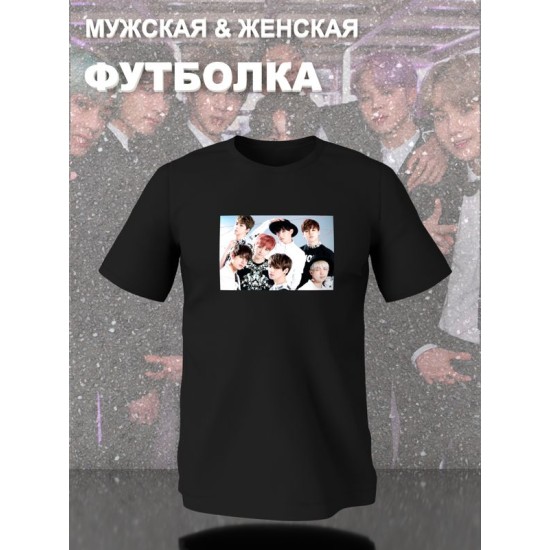 Футболка БТС участники BTS мемберы Bangtan boys кпоп с принтом
