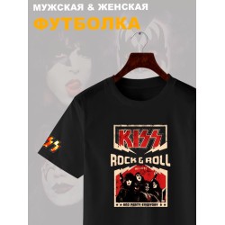 Футболка Kiss рок группа Кисс участники rock n roll с принтом