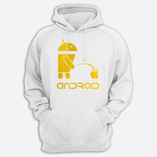 Прикольная мужская толстовка с капюшоном с надписью ANDROID.