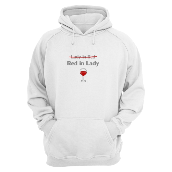 Худи с прикольной надписью для женщины Red in lady. Прикольное худи.