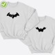 Парные свитшоты для двоих мужа и жены, влюбленных с принтом Mr Batman & Mrs Batman / Толстовка без капюшона для пары