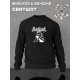 Свитшот аниме тян тянка девушка zxc y2k черная оверсайз с принтом надписью рисунком anime aesthetic унисекс мужская женская для подростков молодежи и взрослых хлопковая трикотажная одежда в подарок
