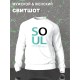 Парные свитшоты Soulmate soul mate соулмейт белый мужской с принтом прикол для влюбленных пар парня и девушки, двоих подруг и друзей, мемная прикольная парная одежда андеграунд underground оверсайз