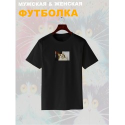 Футболка Удивленный кот мем испуганный котик с принтом офигевший котэ