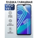 Защитная гидрогелевая пленка для смартфона Vivo Y91. Глянцевая полиуретановая плёнка на мобильный телефон Виво У91, для защиты экрана.