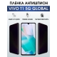 Защитная гидрогелевая пленка для смартфона Vivo T1 5g global. Полиуретановая плёнка антишпион на мобильный телефон Виво Т1 5г глобал, для защиты экрана.
