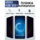 Защитная гидрогелевая пленка для смартфона Vivo V20 2021. Полиуретановая плёнка антишпион на мобильный телефон Виво В20 2021, для защиты экрана.