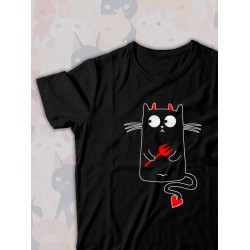 Парная футболка котик и кошка с принтом