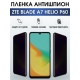 Защитная гидрогелевая пленка для смартфона ZTE Blade a7 helio p60. Полиуретановая плёнка антишпион на мобильный телефон ЗТЕ Блейд а7 хелио р60, для защиты экрана.