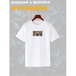 Футболка Злобный енот коварный мем жду фоточку прикол с принтом