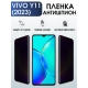 Защитная гидрогелевая пленка для смартфона Vivo Y11 (2023). Полиуретановая плёнка антишпион на мобильный телефон Виво У11 (2023), для защиты экрана.