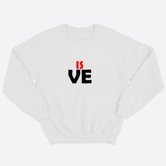 Парные свитшоты для двоих мужа и жены, влюбленных с принтом This is Love / Толстовка без капюшона для пары