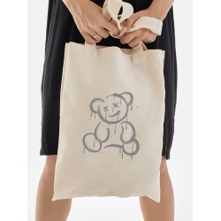 Сумка женская через плечо шоппер с принтом Мишка Тедди граффити teddy