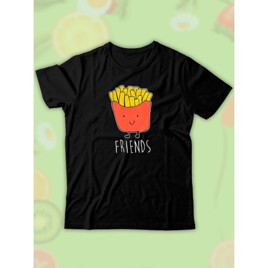Парные футболки Best Friends фри с принтом картошка