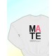 Парные свитшоты Soulmate soul mate соулмейт белый женский с принтом прикол для влюбленных пар парня и девушки, двоих подруг и друзей, мемная прикольная парная одежда андеграунд underground оверсайз
