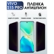 Защитная гидрогелевая пленка для смартфона Vivo S15 pro. Полиуретановая плёнка антишпион на мобильный телефон Виво С15 про, для защиты экрана.