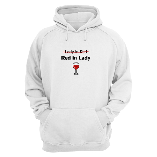 Худи с прикольной надписью для женщины Red in lady. Прикольное худи.