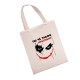 Женская сумка-shopper из хлопка с ручками со смешным принтом.