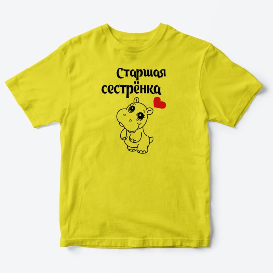 Детская футболка для девочки с рисунком Старшая сестренка