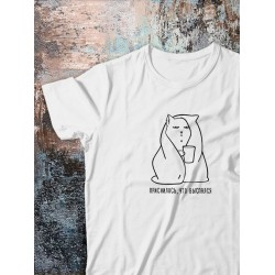 Футболка с мемом котом