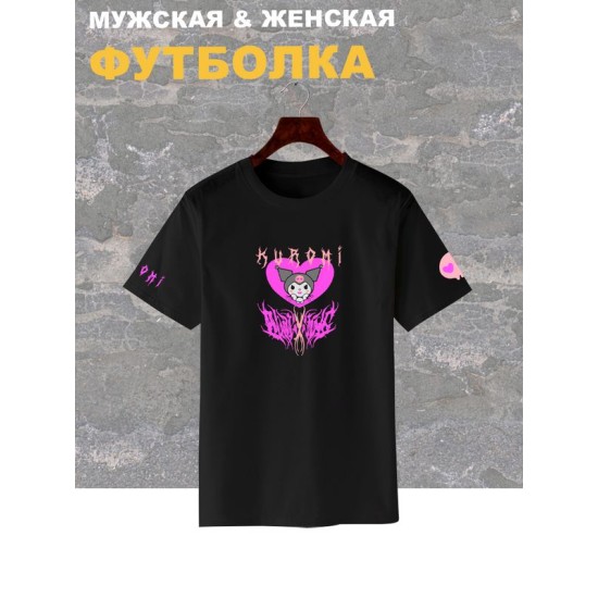 Футболка аниме Kuromi Hello Kitty Куроми zxc y2k с принтом