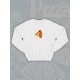 Парные свитшоты pizza кусочек пиццы белая женская с принтом мем прикол для влюбленных пар парня и девушки, двоих подруг и друзей, мемная, прикольная парная одежда underground y2k оверсайз