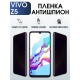 Защитная гидрогелевая пленка для смартфона Vivo Z5. Полиуретановая плёнка антишпион на мобильный телефон Виво З5, для защиты экрана.