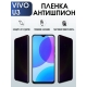 Защитная гидрогелевая пленка для смартфона Vivo U3. Полиуретановая плёнка антишпион на мобильный телефон Виво У3, для защиты экрана.