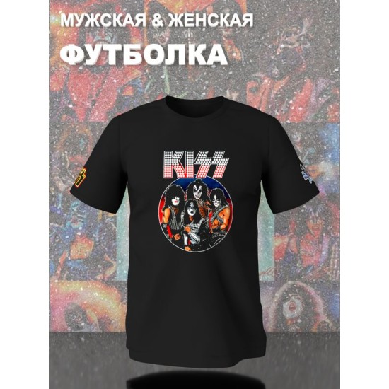 Футболка Kiss рок группа Кисс участники лого logo y2k с принтом